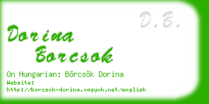 dorina borcsok business card